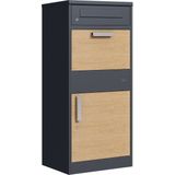 AXI - Levi - Pakketbrievenbus - Antraciet/Houtlook - Metaal