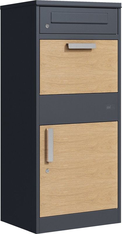 AXI - Levi - Pakketbrievenbus - Antraciet/Houtlook - Metaal