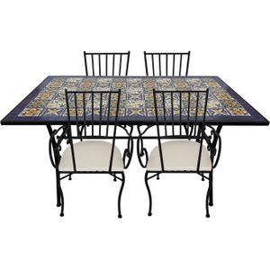 AXI - Leonie - Bistroset - Blauw - Metalen Frame - 5-delige Set