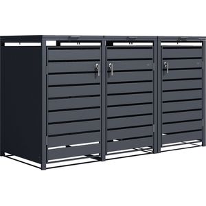 AXI Lucas - Metalen Containerombouw - Antraciet - Geschikt voor 3 Afvalcontainers