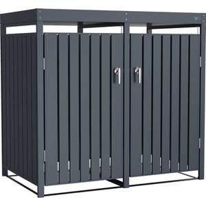 AXI Leon Containerombouw van Metaal Antraciet met plantenbak - 2 containers