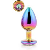 Dream Toys - Aluminium anaalplug met siersteen Large Gleaming Love - Multi color