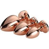 Dream Toys - Aluminium anaalplug set met siersteen 3 delig Gleaming Love - Roségoud