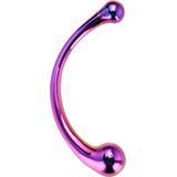 Dream Toys Glamour Glass Curved Wand dubbele dildo rainbow 16,5 cm