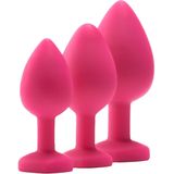 Dream Toys set van 3 anaalpluggen met hartvormige siersteen