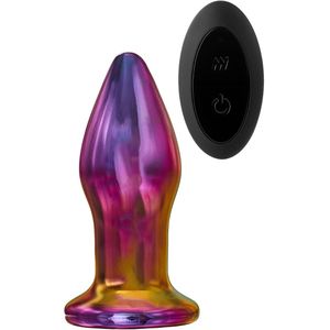 Vibrerende glazen anaalplug 10 cm met afstandsbediening
