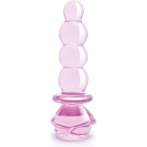 Glaze Glass - Glazen anaalplug met rozenknop