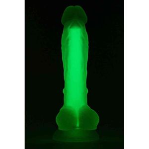 RADIANT SOFT SILICONE GLOW IN THE DARK DILDO SMALL GREEN