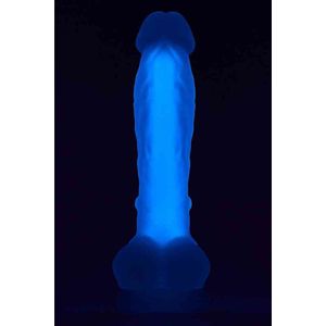 RADIANT SOFT SILICONE GLOW IN THE DARK DILDO MEDIUM PURPLE