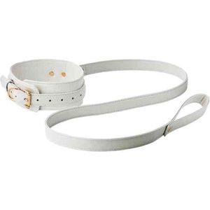 Dream Toys Blaze Elite halsband met riem white 106 cm