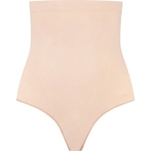 Bye Bra - Soft Touch Seamless High Waist Thong - Beige - Corrigerend Ondergoed