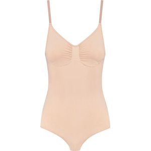 Bye Bra - Soft Touch Seamless Bodysuit Ultra Low Back - Corrigerende Body - Beige