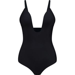 Bye Bra - Sculpting Bodysuit Deep V Thong - Corrigerende Body - Zwart