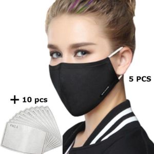 5 pack mondmasker – fashion mondkapje zwart – complete set