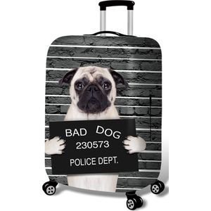 kofferhoes met 3d print Bad dog - maat S - Voor hoogte 48 tot 53 cm