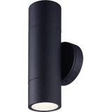 Dax LED dimbare wandlamp - Tweezijdig Up & Down - Daglicht wit 6000K - incl.  2x GU10 spots - IP65 voor binnen- en buitengebruik - Zwart