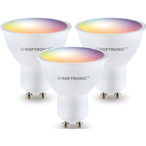Hoftronic - GU10 SMART LED Lampen - RGBWW - Set van 3 - Dimbaar - Wifi en Bluetooth