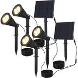 2x Solar LED tuinspot Bend Duo met los zonnepaneel 3000K warm wit Prikspot