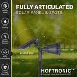HOFTRONIC - Solar Prikspot Bend PIR met bewegingsmelder Tuinverlichting op Zonne Energie 2x Grondspot - Tuinspot - Beveiligingslamp - Plantenbak Grondspies Solar Spotlight Bewegingsmelder