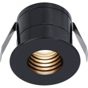 Betty zwarte LED Inbouwspot - Verzonken - 12V - 3 Watt - Veranda verlichting - voor buiten - 2700K warm wit