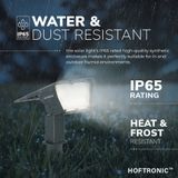 2x HOFTRONIC Odessa - Solar tuinspot - zwart - IP65 waterdicht - 6000K Daglicht wit (goed voor accentueren) - Wintersolar technologie - geschikt als prikspot of buitenlamp op zonne-energie