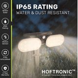 2x HOFTRONIC Pato - Solar tuinspot met bewegingssensor - Monokristal zonnepaneel - 3000K Warm wit - IP65 Waterdicht - Tuinverlichting op Zonne-energie - Wandspot en prikspot