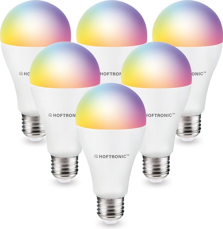 Hoftronic - Smart E27 - LED Lamp - Dimbaar - WiFi - Bluetooth - 14 Watt - 2700-6000K - RGBWW