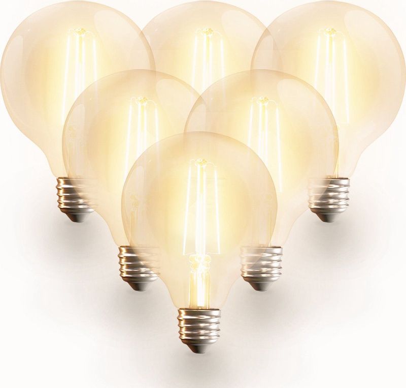 Hoftronic - Smart Filament LED Lamp - G95 - Wit - 7 Watt - Wifi