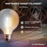 6x Smart E27 LED filament lamp - G125 - Wifi & Bluetooth - 806lm - 7 Watt - Warm wit tot koud wit