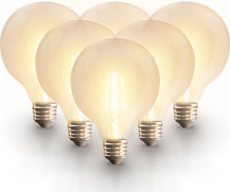 Hoftronic - Smart Filament LED Lamp G125 - Wit - 7 Watt - Wifi