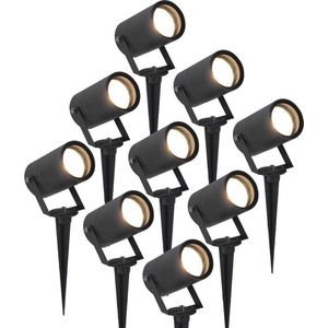 9x Spikey LED Prikspot 5 Watt  4000K Zwart IP65 waterdicht