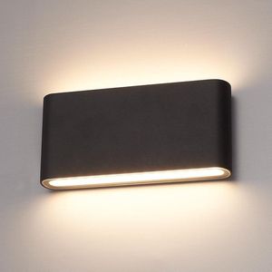 HOFTRONIC Dallas - Wandlamp voor buiten - Zwart - Dimbaar - IP54 - 12 Watt - 660 lumen - 230V - 3000K - Moderne muurlamp - Up down light