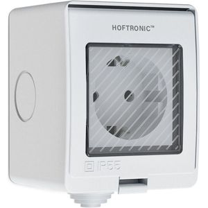 HOFTRONIC - Slimme Stekker buiten - IP55 Waterdicht voor binnen en buiten - Slim buitenstopcontact - WiFi + Bluetooth 16A - Bediening via App - Compatibel met alle smart assistenten - Smart Home