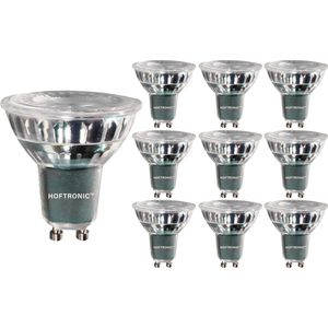 Set van 10 GU10 LED spots 5 Watt Dimbaar 6000K Daglicht wit (vervangt 50W)