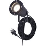 Sydney Prikspot - GU10 - Plug & Play - Neutraal wit 4000K - 5 Watt - Voor buiten - Priklamp - Zwart - Grondspies - 1.5 meter netsnoer