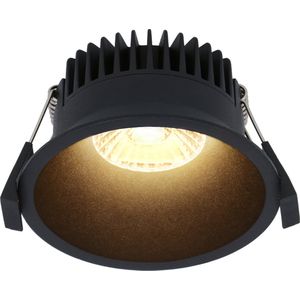 HOFTRONIC - Finn LED Inbouwspots Zwart Dimbaar - Badkamer Spotjes IP44 - Platte inbouwspots met kleine inbouwdiepte (49mm) - Groot (90mm) - 10W 900lm - 3000K warm wit licht - Voor buiten, woonkamer en slaapkamer