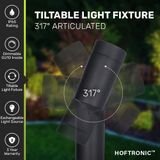 6x Pinero dimbare LED prikspots - GU10 2700K warm wit - Kantelbaar - Tuinspot - Pinspot - IP65 voor buiten - Zwart