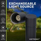 Pinero dimbare LED prikspot - GU10 4000K neutraal wit - Kantelbaar - Tuinspot - Pinspot - IP65 voor buiten - Zwart