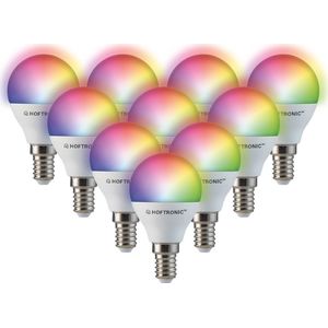 Set van 10 E14 SMART LED Lamp - RGBWW - Wifi & Bluetooth - 5.5 Watt - 470lm - P45 - Dimbaar via App