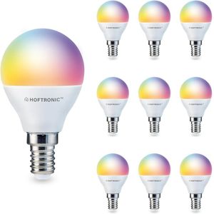 Set van 10 E14 SMART LED Lamp RGBWW Wifi & Bluetooth Watt 470lm P45 Dimbaar via App
