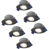 Lima - Set van 6 LED Inbouwspots - Zwart - 4 Watt - Dimbaar - IP64 Waterdicht