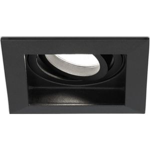 Fresno LED inbouwspot vierkant - Kantelbaar - 5W 400lm - GU10 6400K Daglicht wit Dimbaar - Zwart - IP20 Plafondspot voor binnen