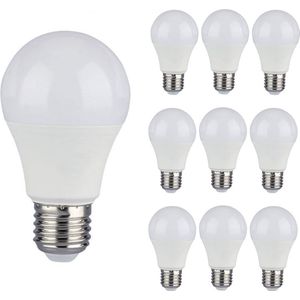V-TAC - Mega Voordeelpack - 10x E27 LED Lampen - 8,5 Watt 806 Lumen - 4000K Daglicht wit - Vervangt 25 Watt - A60 lamp