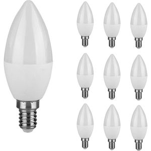 Set van 10 E14 LED lamp - 3.7 Watt - 6500K - Vervangt 25 Watt - Kaars