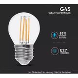 Set van 10 E27 filament lampen - G45 - 2700K - 6 Watt - 2 jaar garantie