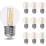 Set van 10 E27 filament lampen - G45 - 2700K - 6 Watt - 2 jaar garantie