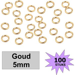 Fako Bijoux® - Oogjes - Ringetjes - Sieraden Maken - Goudkleurig - 5mm - 100 Stuks