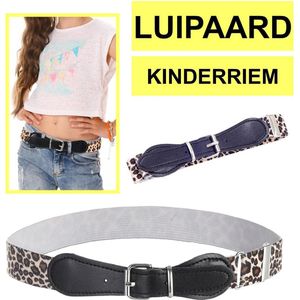 Fako Fashion® - Kinderriem Elastisch Oval - Elastische Riem Voor Kinderen - Rekbare Riem - Broekriem - Stretch Riem - Print Luipaard