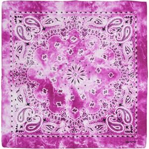 Fako Fashion® - Paisley Bandana - Tie Dye - Acid Wash - Fuchsia