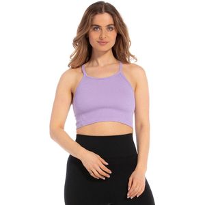 MAGIC Lounge Crop Top - Lavender - Zacht Geribbeld Materiaal